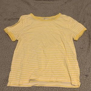 H&M yellow and white striped medium shirt